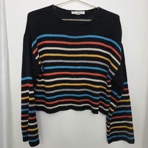 Lovestitch Multicolor Striped Crew Neck Sweater